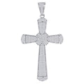 925 Sterling Silver Unisex CZ Cross Religious Charm Pendant