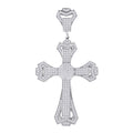 925 Sterling Silver Unisex Cz Cross Religious Charm Pendant