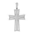925 Sterling Silver Unisex CZ Cross Religious Charm Pendant