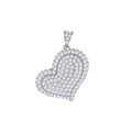 925 Sterling Silver Womens Cz Heart Charm Pendant