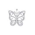 925 Sterling Silver Womens Cubic Zirconia Butterfly Charm Pendant