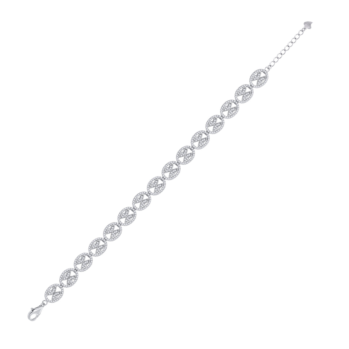 925 Sterling Silver Womens Cubic Zirconia Fancy Link Butterfly Adjustable Bracelet