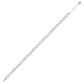 925 Sterling Silver Womens Cubic Zirconia Fancy Link Kite Adjustable Bracelet