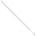 925 Sterling Silver Womens Cubic Zirconia Fancy Link Infinity Adjustable Bracelet