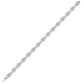 925 Sterling Silver Womens Cubic Zirconia Link Heart Bracelet