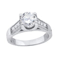 925 Sterling Silver Womens Cubic Zirconia Migraine Engagement Ring Size 7