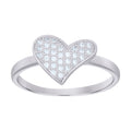 925 Sterling Silver Womens Cubic Zirconia Heart Ring Size 10