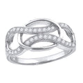 925 Sterling Silver Womens Cubic-Zirconia Infinity Fashion Ring