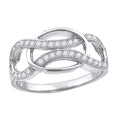 925 Sterling Silver Womens Cubic-Zirconia Infinity Fashion Ring Size 8