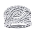 925 Sterling Silver Womens Cubic-Zirconia Swirl Fashion Ring Size 7