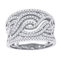 925 Sterling Silver Womens Cubic-Zirconia Swirl Fashion Ring Size 8