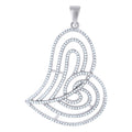 925 Sterling Silver Womens Cz Heart Charm Pendant