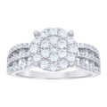 925 Sterling Silver Womens Cubic-Zirconia Round Head Fashion Ring Size 9