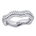 925 Sterling Silver Womens Cubic Zirconia Fashion Twisted Wedding Band Ring Size 8