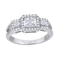 925 Sterling Silver Womens Cubic Zirconia Engagement Ring