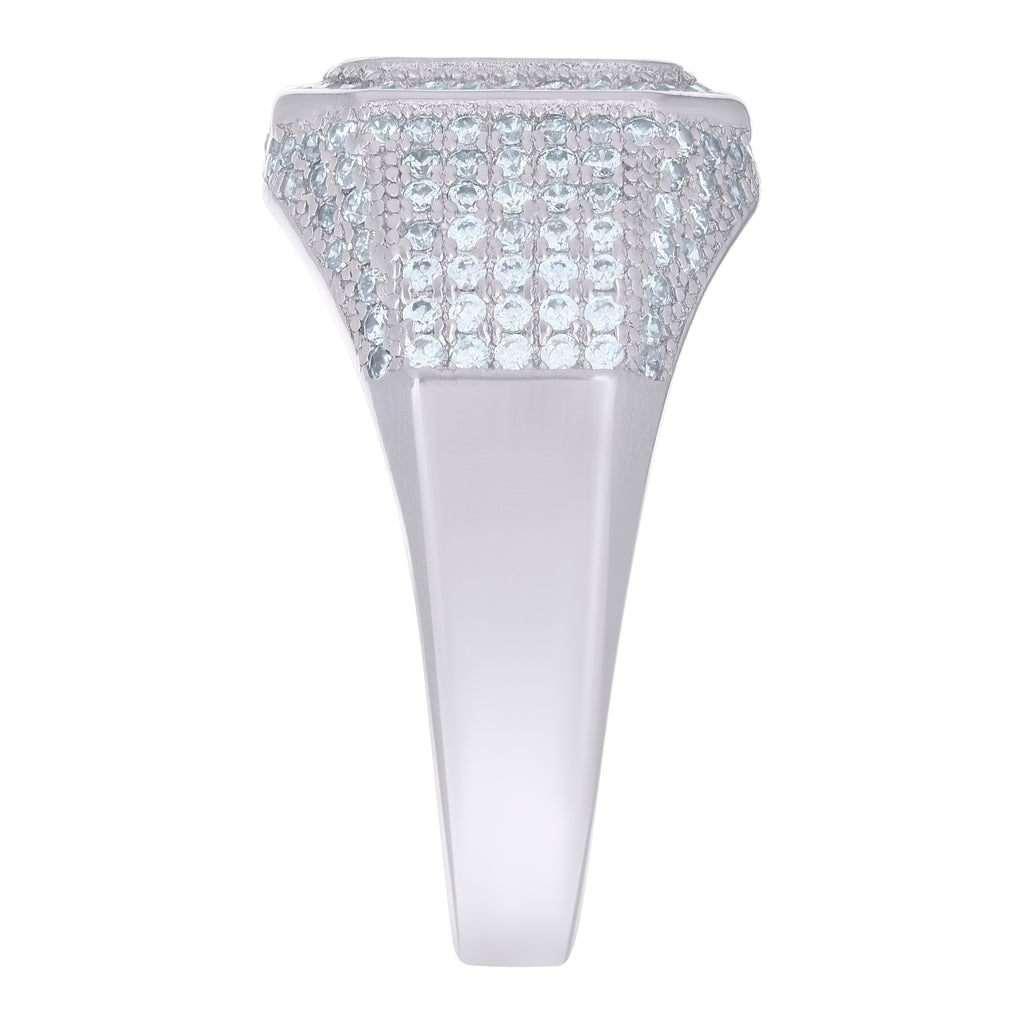 925 Sterling Silver White Mens Cubic-Zirconia Fashion Ring Size 9