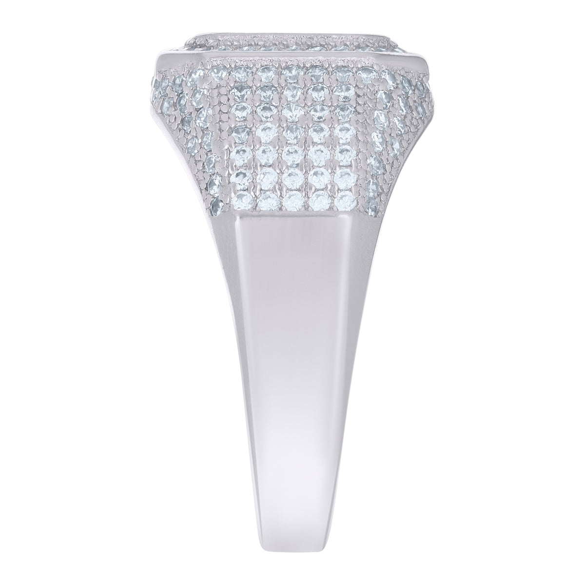925 Sterling Silver White Mens Cubic-Zirconia Fashion Ring Size 8