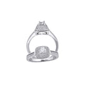 925 Sterling Silver Womens Cubic Zirconia Square Head Engagement Ring