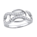 925 Sterling Silver Womens Cubic-Zirconia Infinity Fashion Ring Size 10