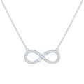 925 Sterling Silver Women Cubic Zirconia Rolo Link Infinity Necklace