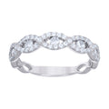 925 Sterling Silver Womens Cubic-Zirconia Infinity Fashion Ring