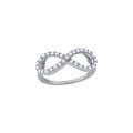 925 Sterling Silver Womens Cubic-Zirconia Infinity Fashion Ring