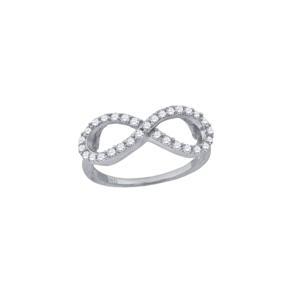 925 Sterling Silver Womens Cubic-Zirconia Infinity Fashion Ring