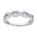 925 Sterling Silver Womens Cubic-Zirconia Infinity Fashion Ring