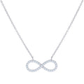 925 Sterling Silver Women Cubic Zirconia Rolo Link Infinity Necklace
