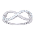 925 Sterling Silver Womens Cubic-Zirconia Infinity Fashion Ring