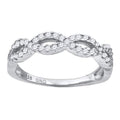 925 Sterling Silver Womens Cubic-Zirconia Infinity Fashion Ring Size 6