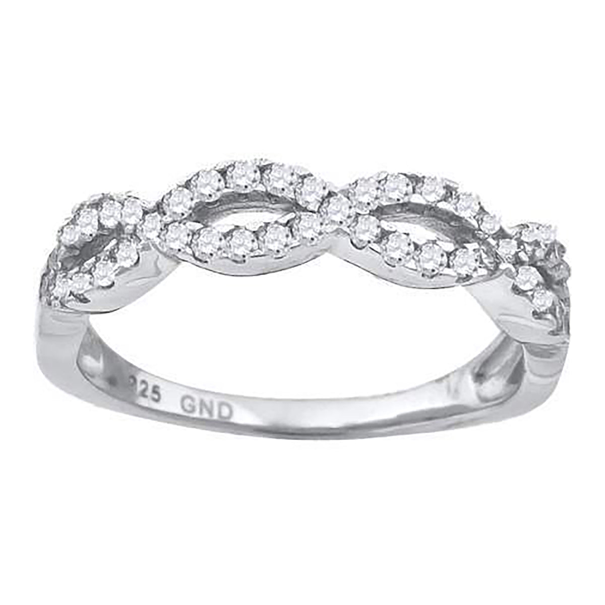 925 Sterling Silver Womens Cubic-Zirconia Infinity Fashion Ring Size 6