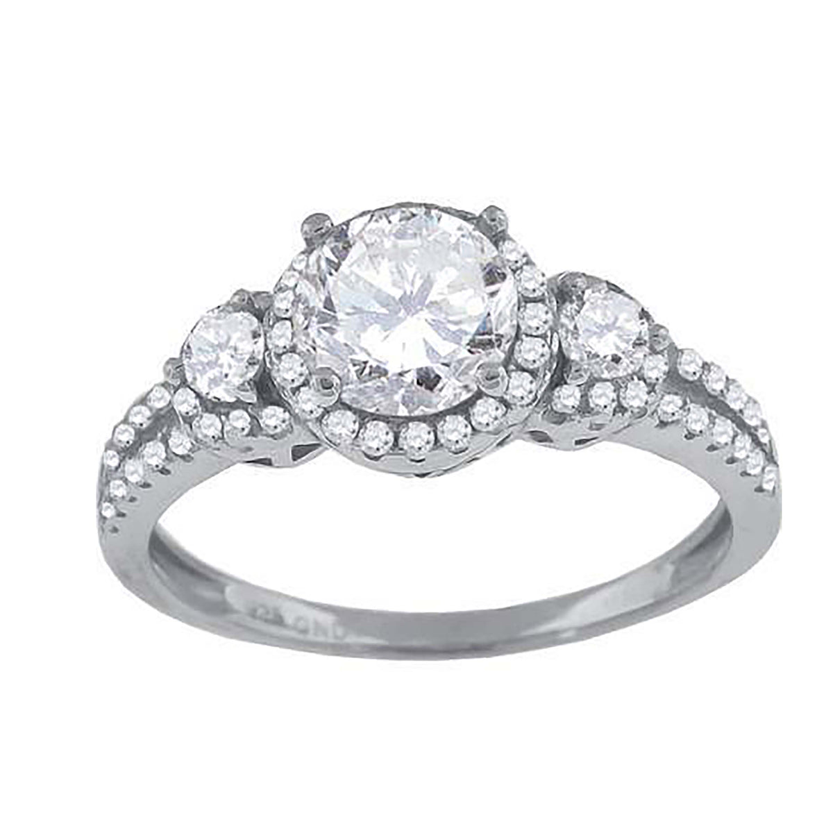 925 Sterling Silver Womens Cubic-Zirconia Fashion Engagement Ring Size 7