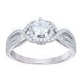 925 Sterling Silver Womens Cubic-Zirconia Fashion Engagement Ring