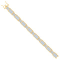 925 Sterling Silver Yellow-Tone Men Micropave Cubic Zirconia Link Bracelet