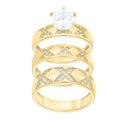 10K Two-Tone Gold His & Her Cubic-Zirconia Trio Ring Set