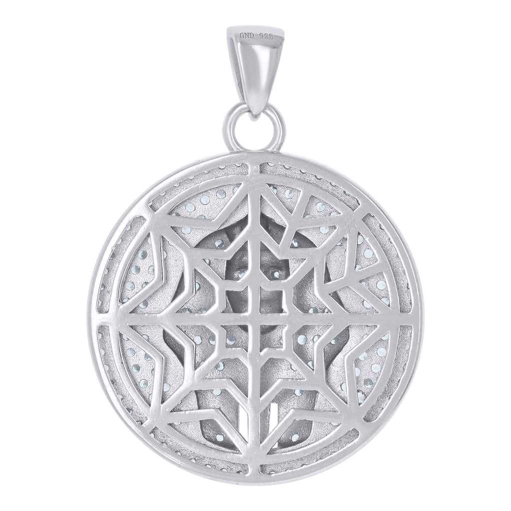 925 Sterling Silver Mens Cubic-Zirconia Pharaoh Egyptian Fashion Charm Pendant
