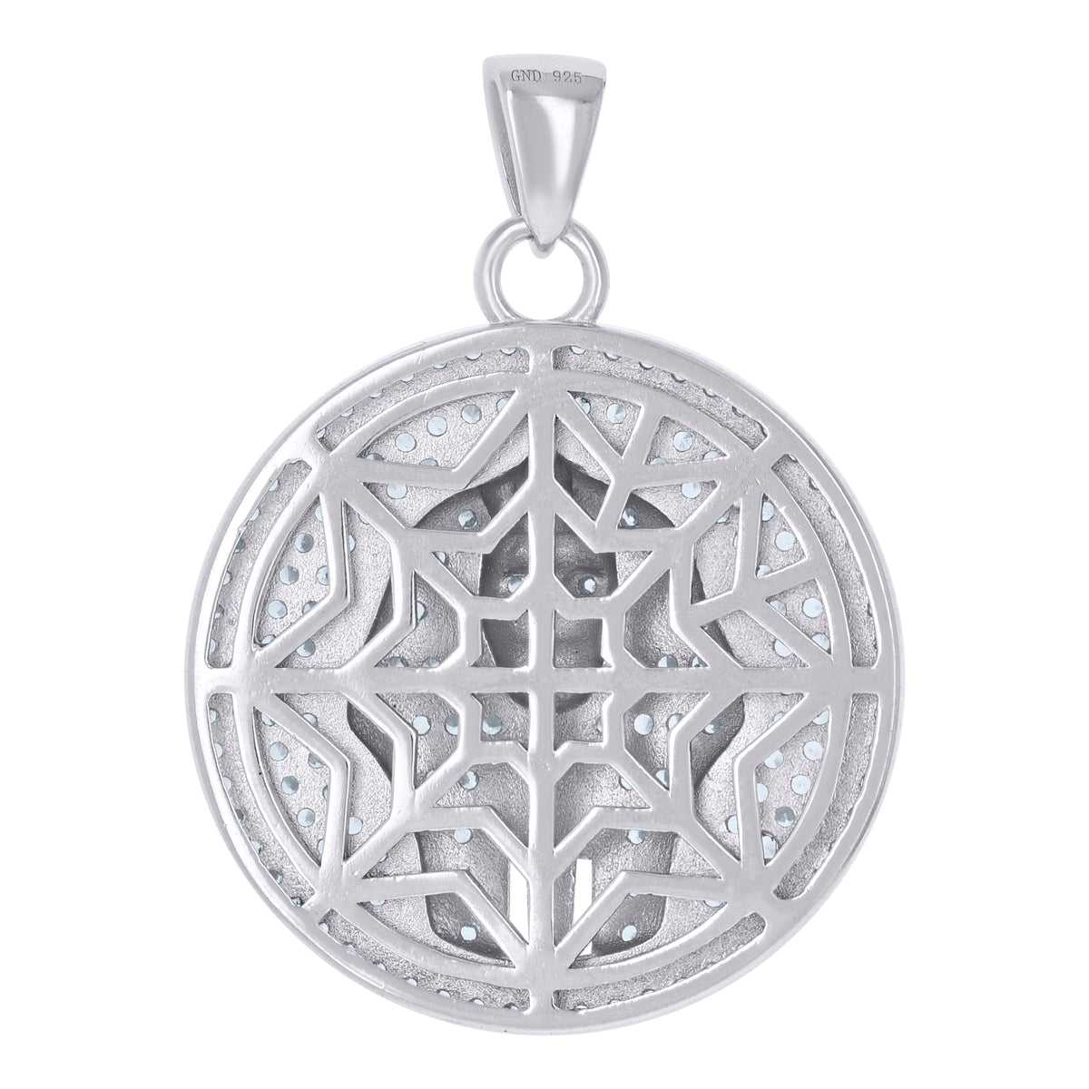 925 Sterling Silver Mens Cubic-Zirconia Pharaoh Egyptian Fashion Charm Pendant