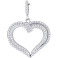 925 Sterling Silver Womens Cz Heart Charm Pendant