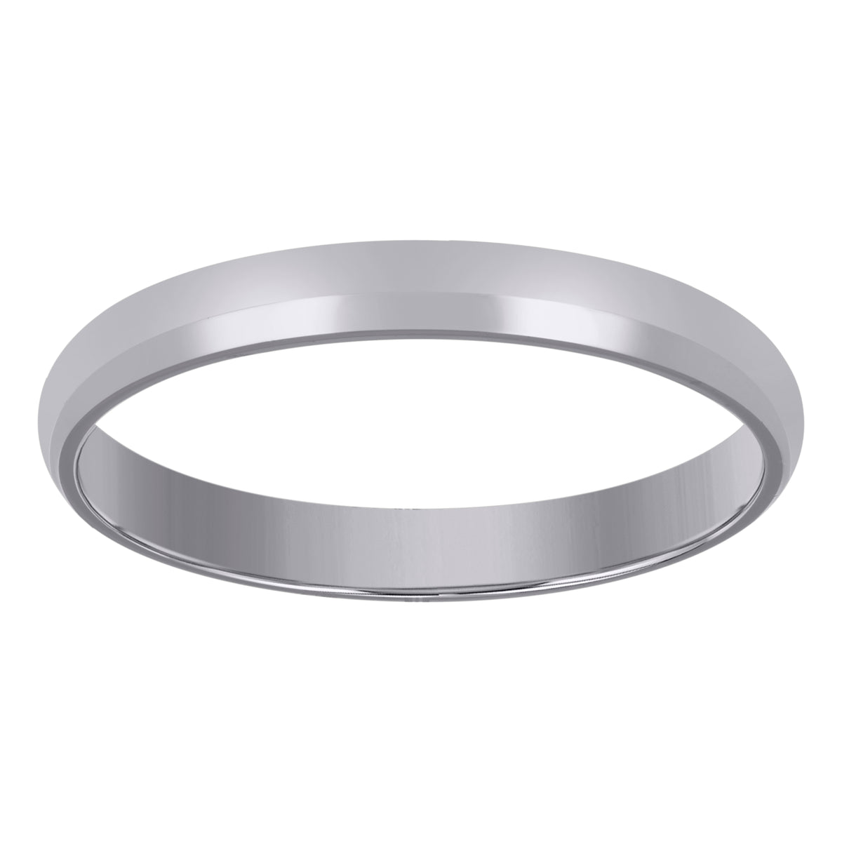 14K White Gold Wedding Band Comfort-Fit 3mm-10