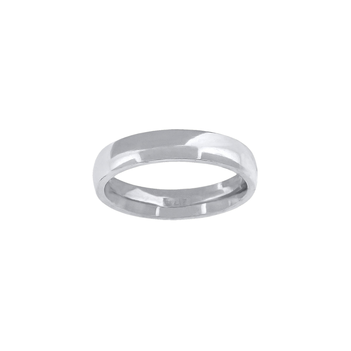 14K White Gold Wedding Band Comfort-Fit 4mm-8