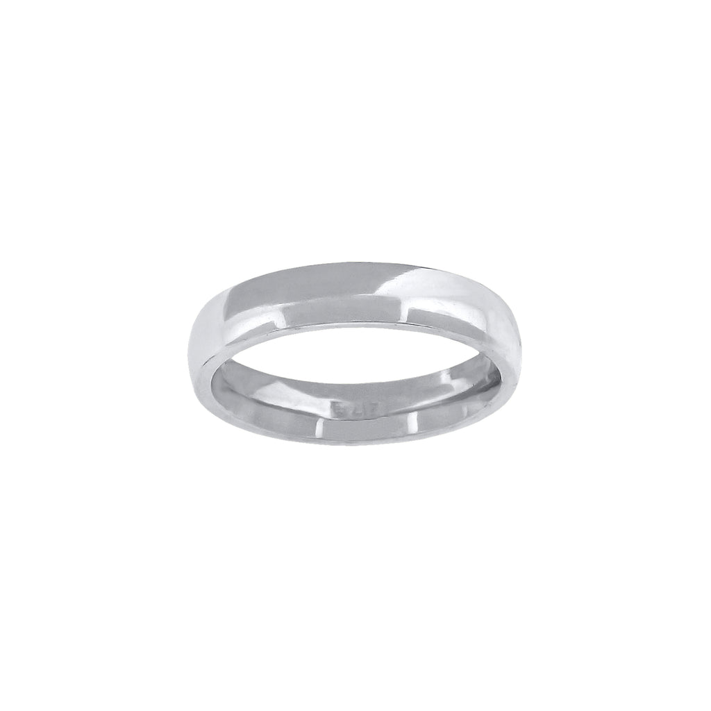 14K White Gold Wedding Band Comfort-Fit 4mm-11