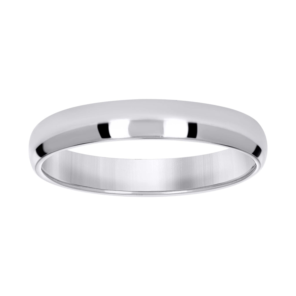 14K White Gold Wedding Band Comfort-Fit 4mm-12