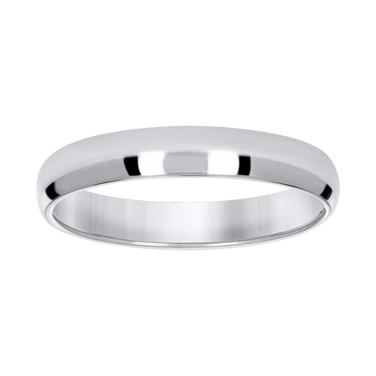 14K White Gold Wedding Band Comfort-Fit 4mm-12
