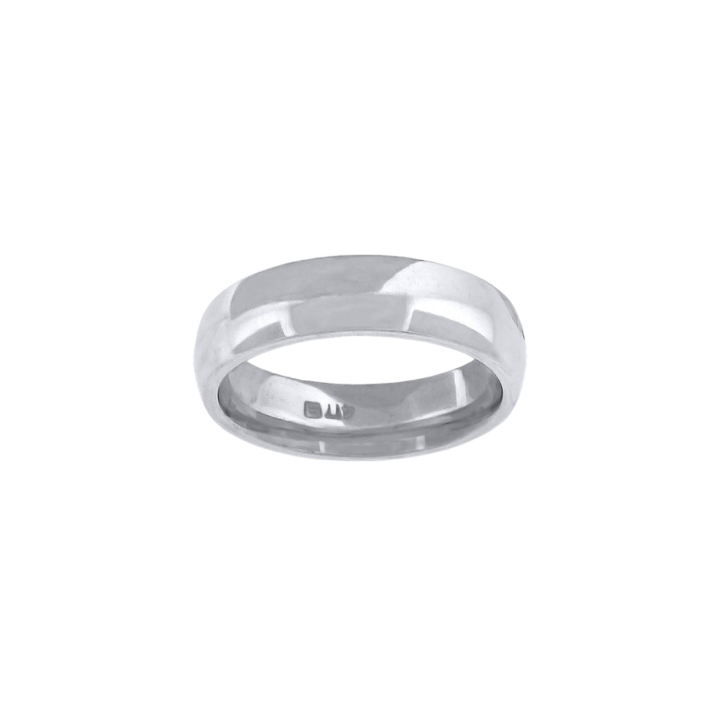 14K White Gold Wedding Band Comfort-Fit 5mm-11
