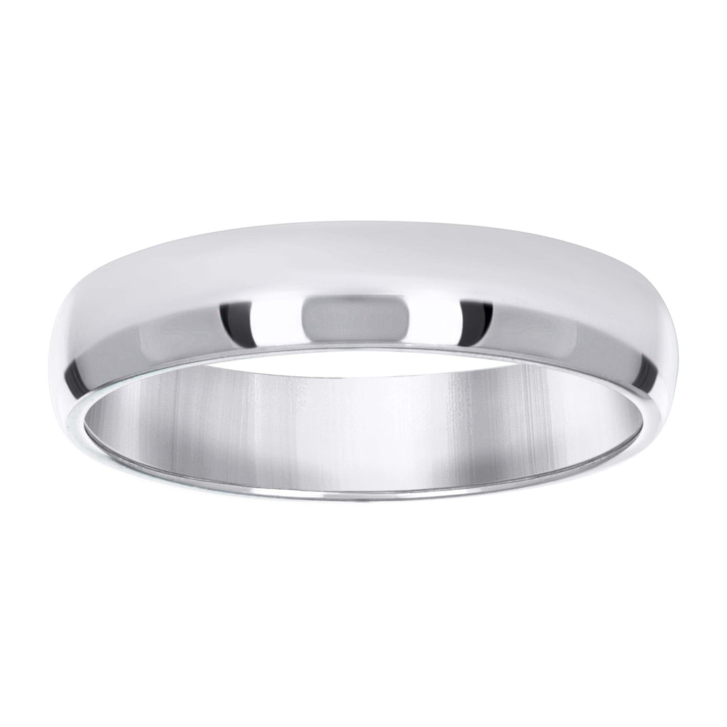 14K White Gold Wedding Band Comfort-Fit 5mm-12