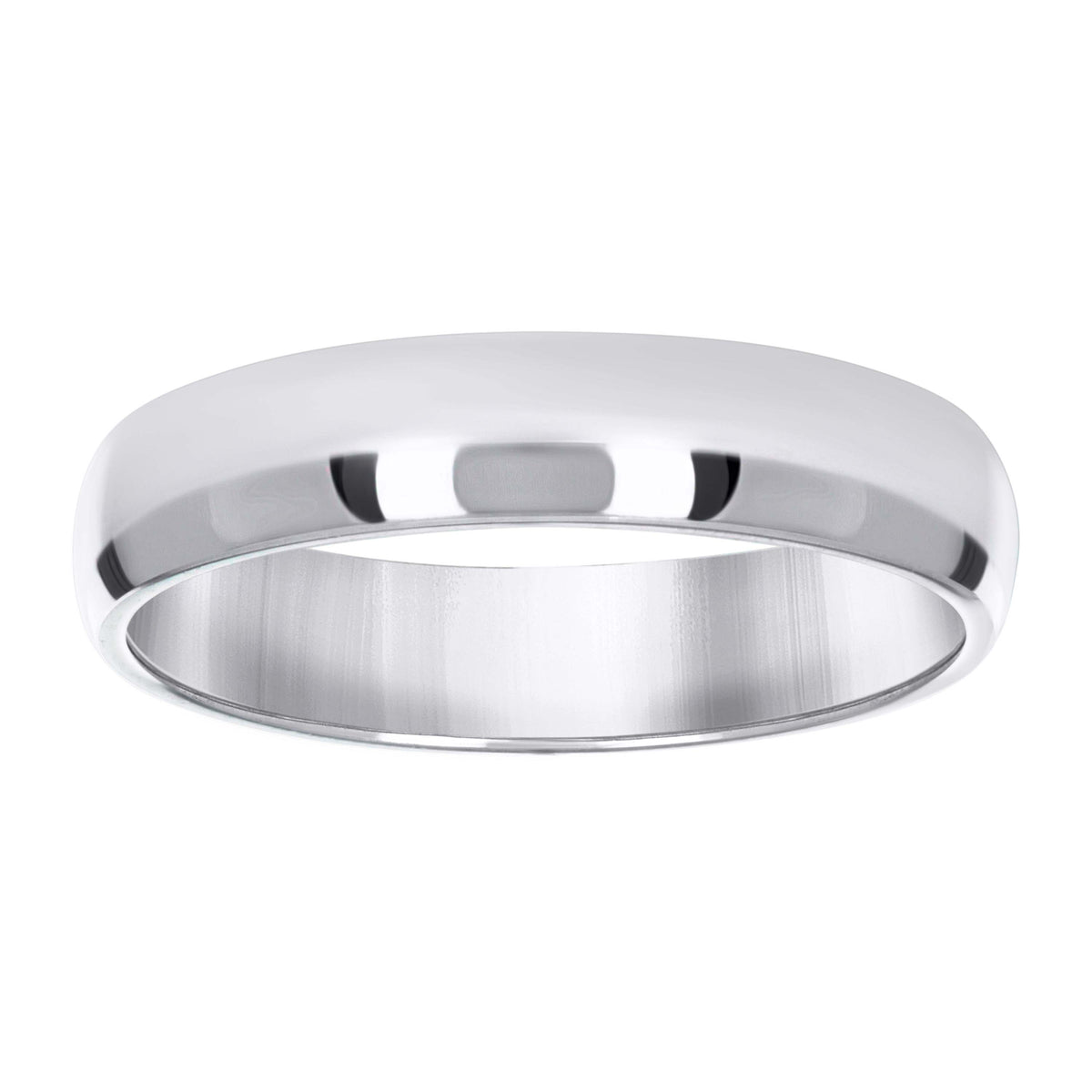 14K White Gold Wedding Band Comfort-Fit 5mm-12
