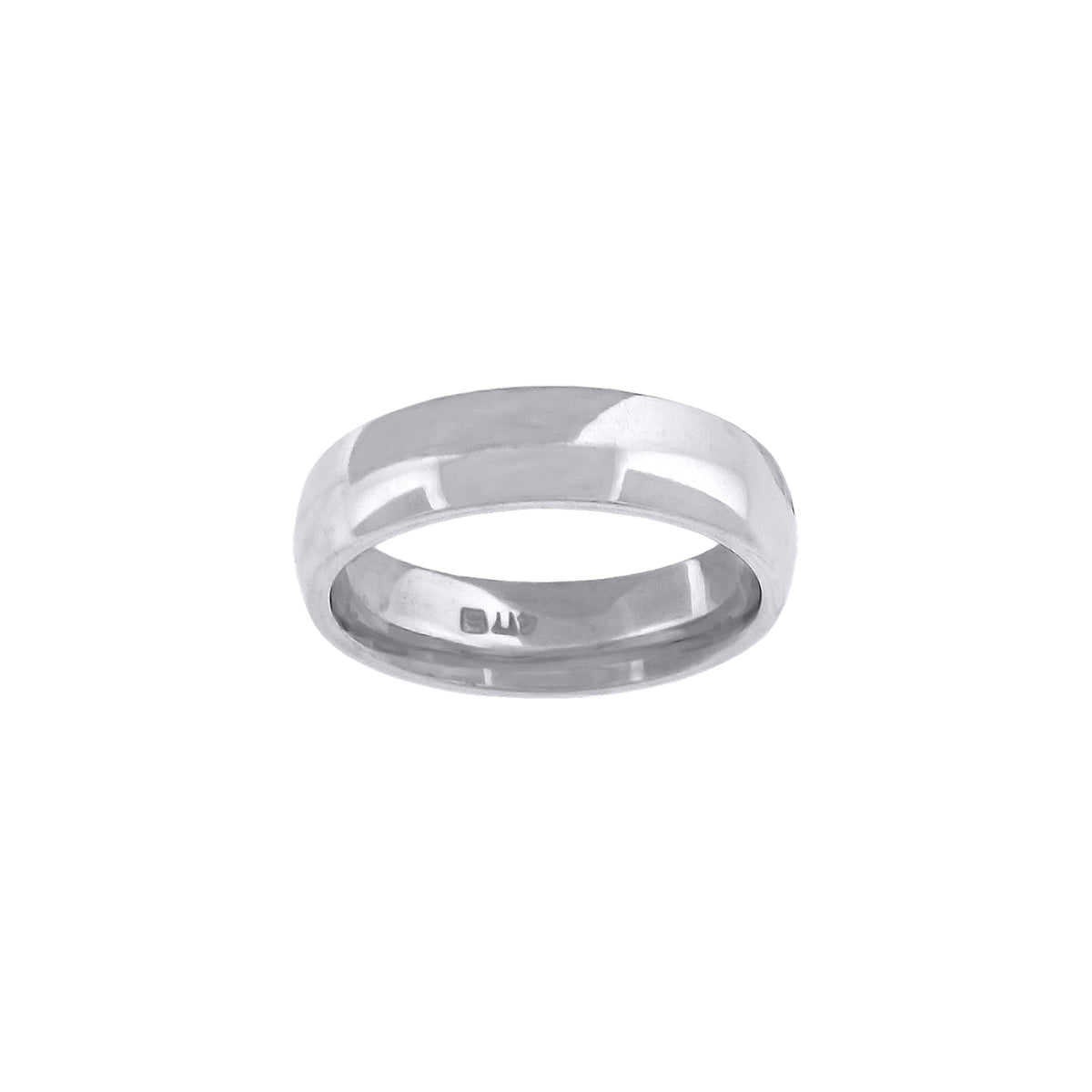 14K White Gold Wedding Band Comfort-Fit 5mm-14