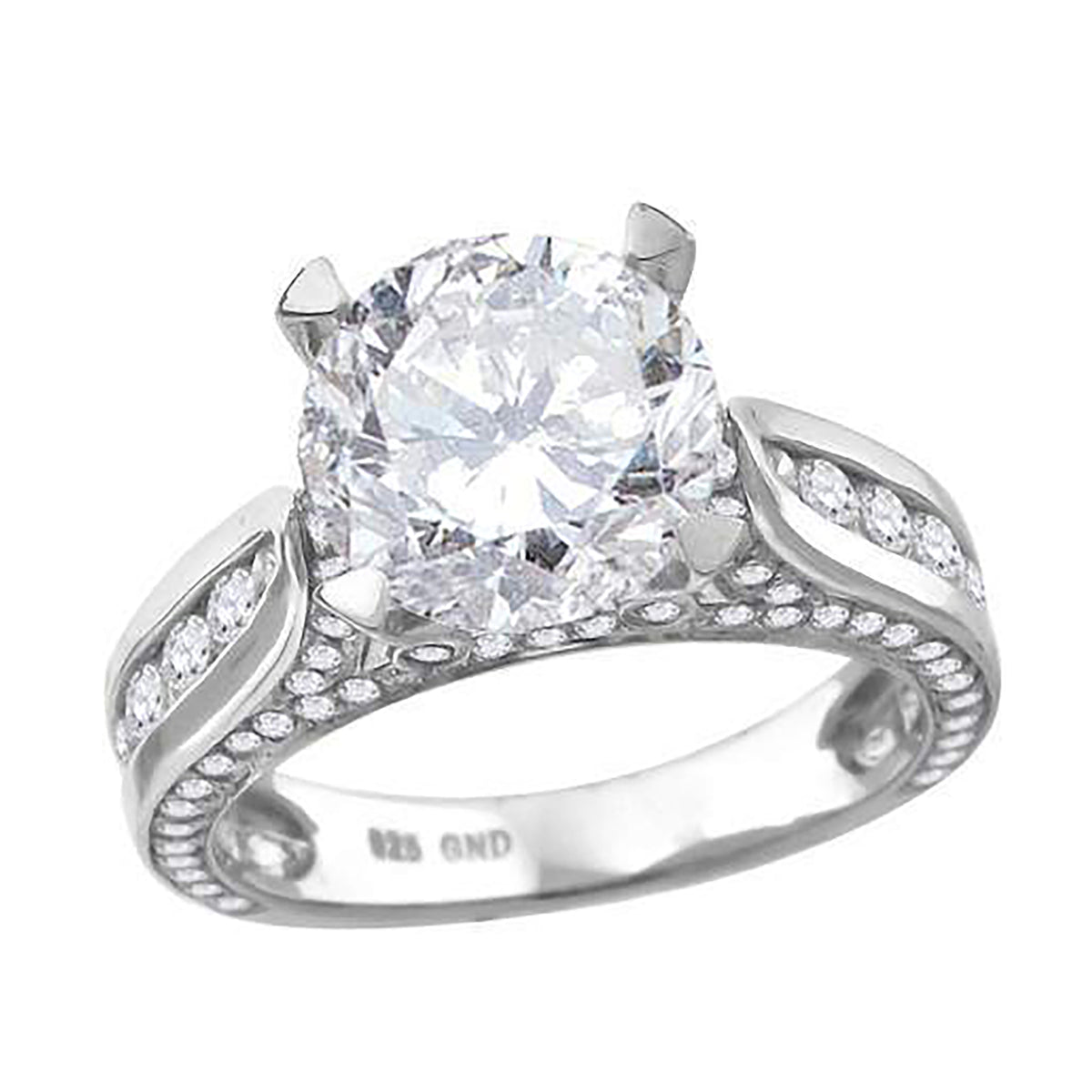 925 Sterling Silver Womens Cubic Zirconia Engagement Ring