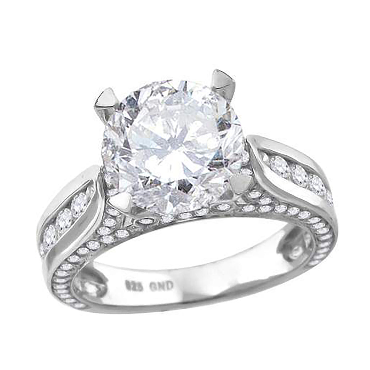 925 Sterling Silver Womens Cubic Zirconia Engagement Ring Size 8